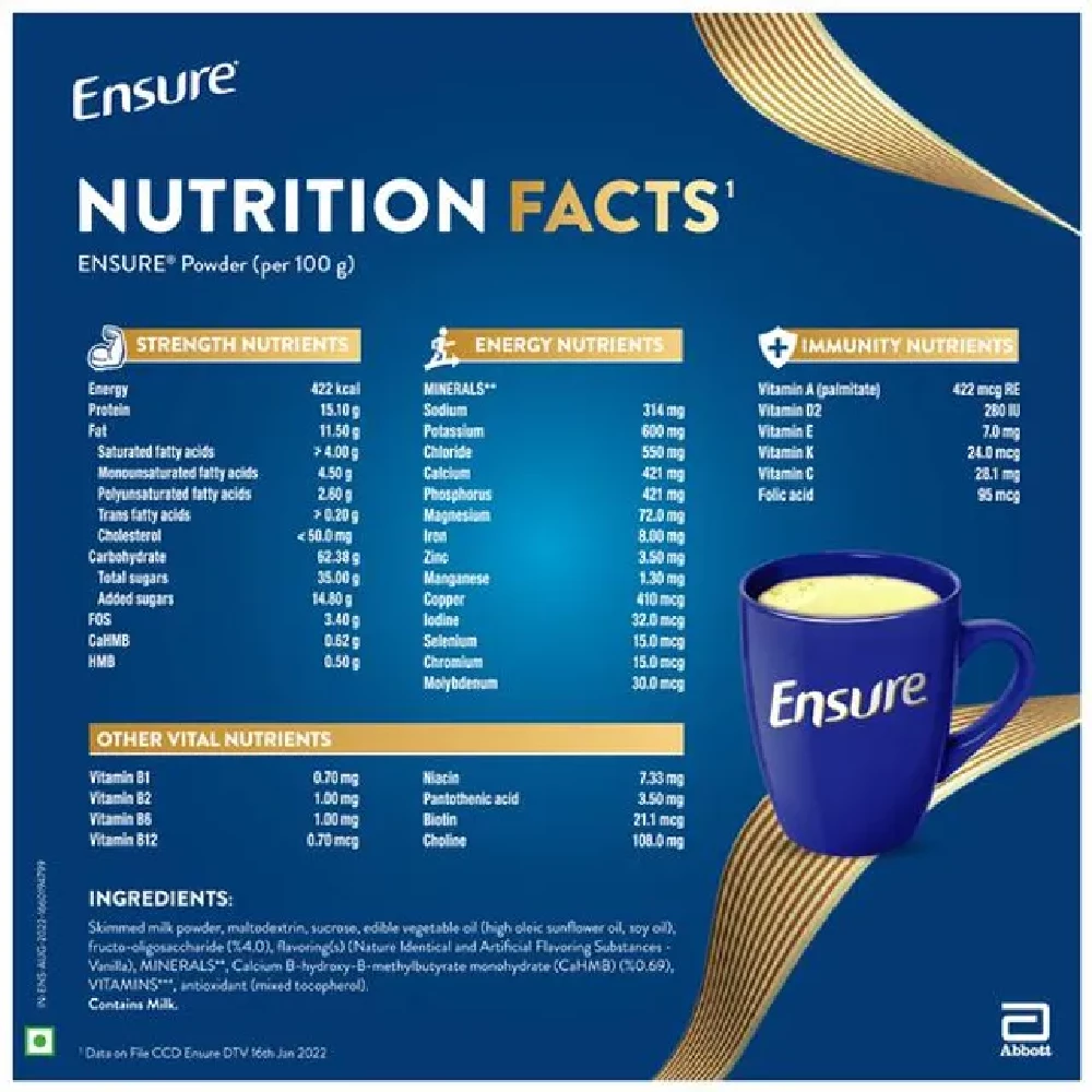 Ensure Nutritional Powder Vanilla Flavour, 400 g-3.webp